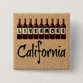 Livermore California Rote Weinflaschen Verkostung Button (Vorderseite)