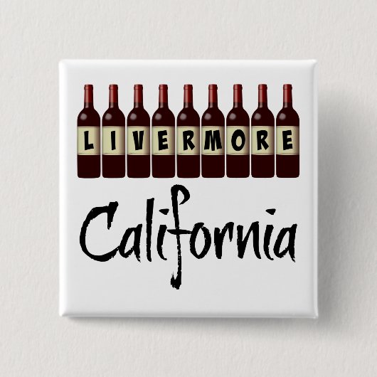 Livermore California Rote Weinflaschen Verkostung Button (Vorderseite)