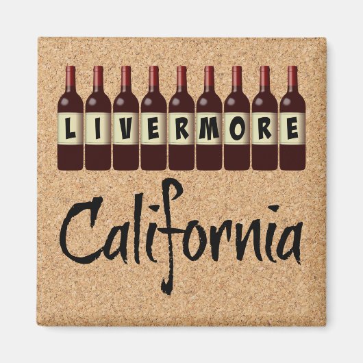 Livermore California Rote Weinflaschen Verkostung  Magnet (Vorne)