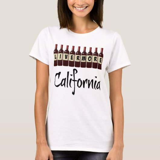 Livermore California Rote Weinflaschen Verkostung  T-Shirt (Vorderseite)
