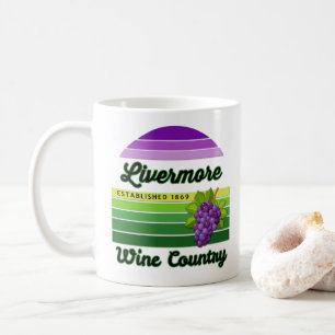 Livermore Wine Country Lila Grüne Streifen Trauben Kaffeetasse