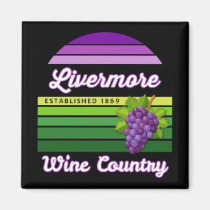 Livermore Wine Country Lila Grüne Streifen Trauben Magnet
