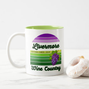 Livermore Wine Country Lila Grüne Streifen Trauben Zweifarbige Tasse