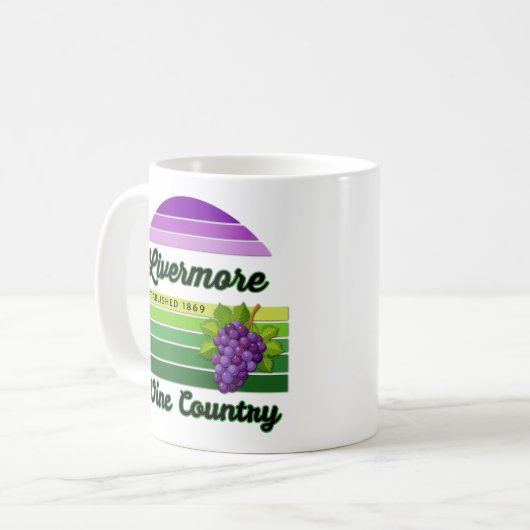 Livermore Wine Country Purple Green Stripes Grapes Kaffeetasse (Vorderseite Links)