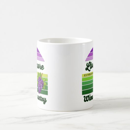 Livermore Wine Country Purple Green Stripes Grapes Kaffeetasse (Mittel)