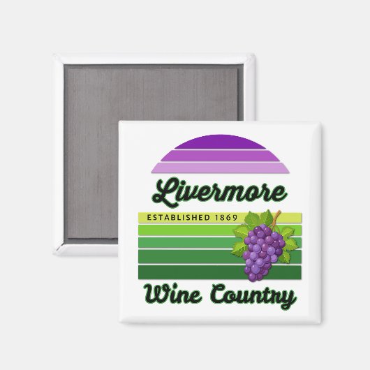 Livermore Wine Country Purple Green Stripes Grapes Magnet (Vorderseite/Rückseite)
