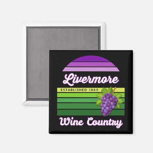 Livermore Wine Country Purple Green Stripes Grapes Magnet (Vorderseite/Rückseite)