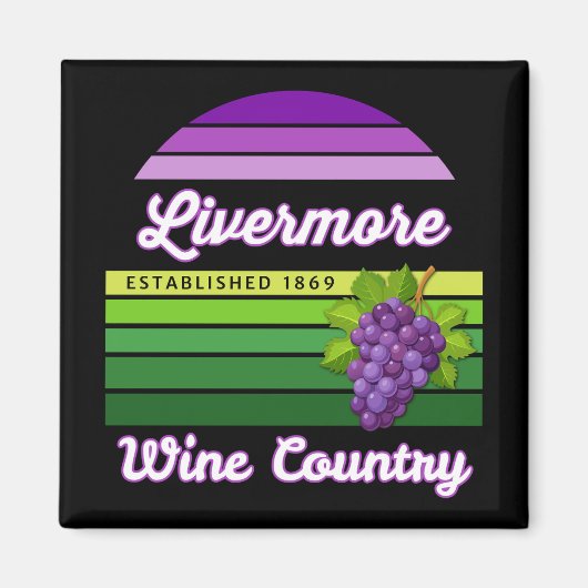 Livermore Wine Country Purple Green Stripes Grapes Magnet (Vorne)