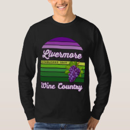 Livermore Wine Country Purple Green Stripes Grapes T-Shirt
