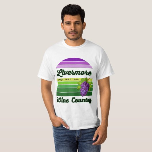 Livermore Wine Country Purple Green Stripes Grapes T-Shirt (Vorne ganz)