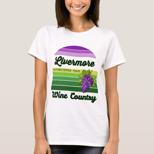 Livermore Wine Country Purple Green Stripes Grapes T-Shirt (Vorderseite)