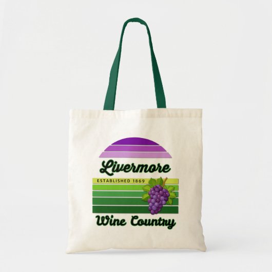 Livermore Wine Country Purple Green Stripes Grapes Tragetasche (Vorne)