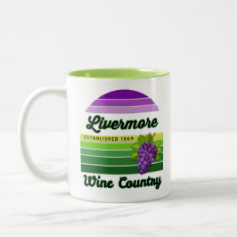 Livermore Wine Country Purple Green Stripes Grapes Zweifarbige Tasse