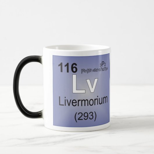 Livermorium einzelnes Element - Periodensystem Verwandlungstasse (Links)