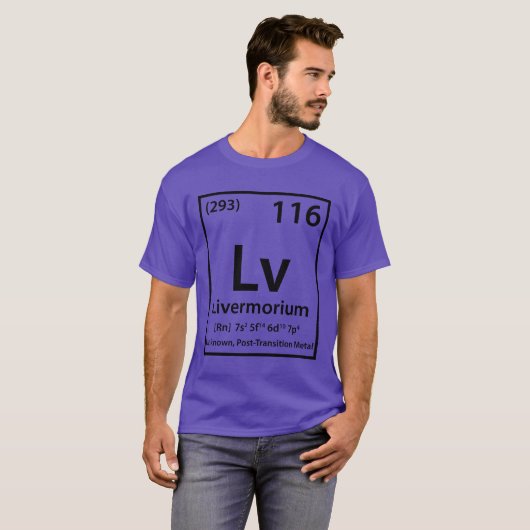 Livermorium-Element (schwarz) T-Shirt (Vorne ganz)