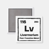Livermorium (Lv) - Periodensystem der Elemente Magnet (Vorderseite/Rückseite)