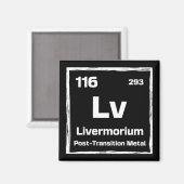 Livermorium (Lv) - Periodensystem der Elemente Magnet (Vorderseite/Rückseite)