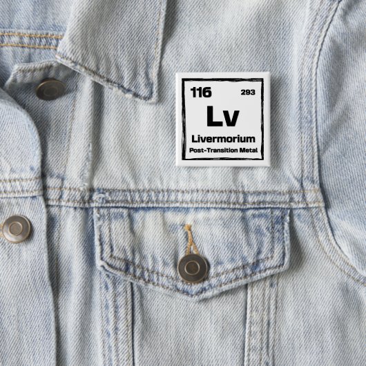 Livermorium (Lv) - Periodic Table of The Elements Button (Beispiel)