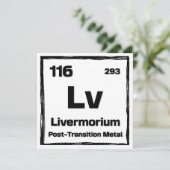 Livermorium (Lv) - Periodic Table of The Elements Karte (Stehend Vorderseite)