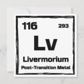 Livermorium (Lv) - Periodic Table of The Elements Karte (Vorderseite)