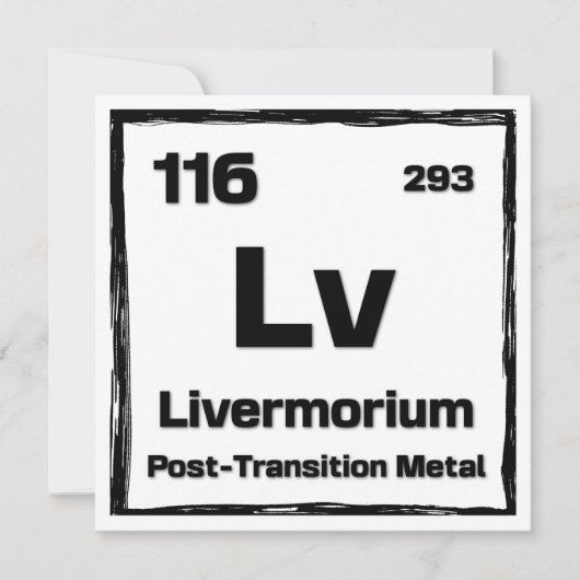 Livermorium (Lv) - Periodic Table of The Elements Karte (Vorderseite)