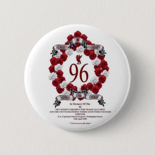 LIVERPOOL 96 COMMEMORATIVE BUTTON ABZEICHEN (Vorderseite)