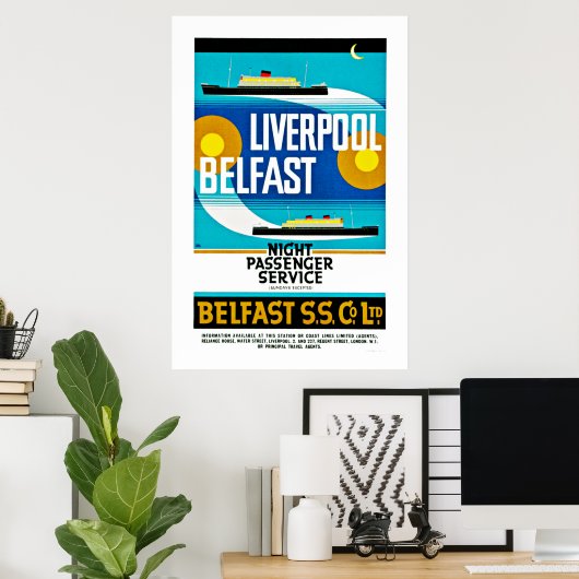 Liverpool - Belfast Ferry Poster (Heimbüro)