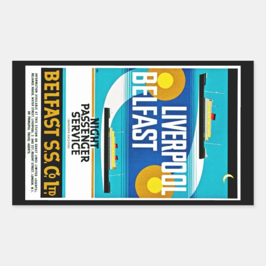 Liverpool - Belfast Ferry Rechteckiger Aufkleber (Vorderseite)