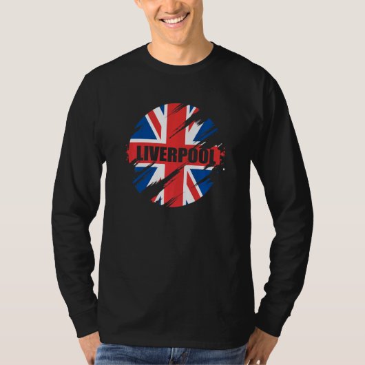 Liverpool British Flag England UK Gewerkschaft Ja T-Shirt (Vorderseite)