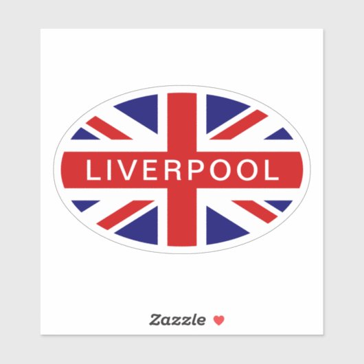 Liverpool British Union Jack flag oval vinyl Aufkleber (Blatt)