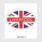 Liverpool British Union Jack Flagge oval Vinyl Aufkleber (Blatt)