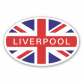 Liverpool British Union Jack Flagge oval Vinyl Aufkleber (Vorderseite)