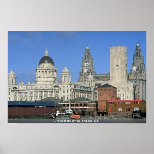 Liverpool city skyline, England, Großbritannien Poster (Vorne)