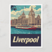Liverpool England Art Vintage Reise Postkarte (Vorderseite)