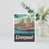 Liverpool England Art Vintage Reise Postkarte (Stehend Vorderseite)