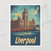 Liverpool England Art Vintage Reise Postkarte (Vorderseite)
