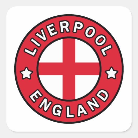 Liverpool England Quadratischer Aufkleber (Vorderseite)