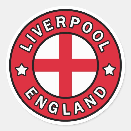 Liverpool England Runder Aufkleber (Vorderseite)