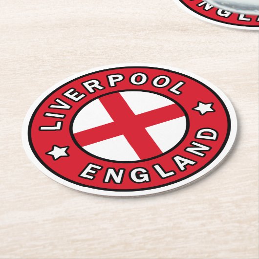 Liverpool England Runder Pappuntersetzer (Angewinkelt)