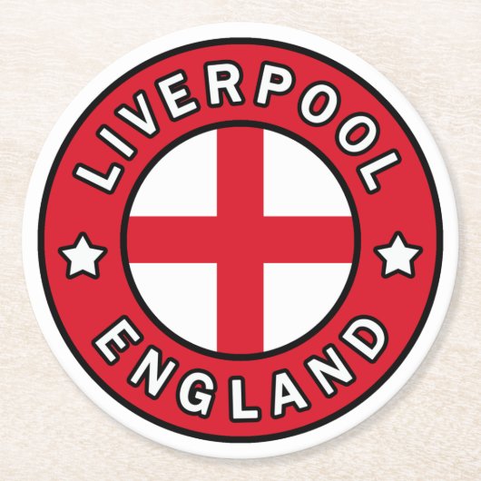 Liverpool England Runder Pappuntersetzer (Vorderseite)
