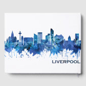 Liverpool England Skyline Blue Gästebuch (Rückseite)