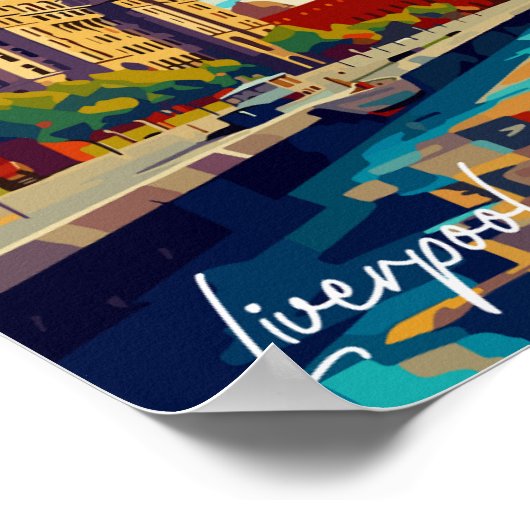 Liverpool England Vintage Reise Poster (Ecke)