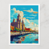 Liverpool England Vintage Reise Postkarte (Vorderseite)