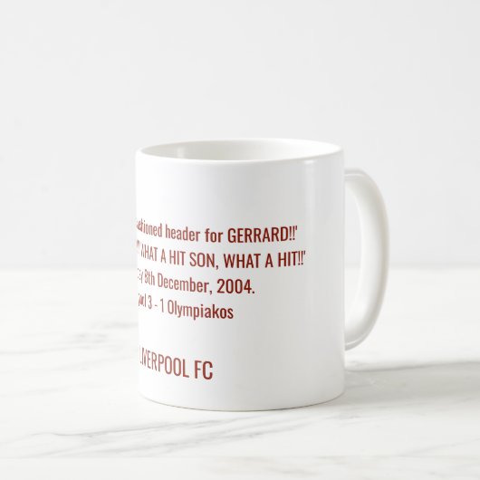 Liverpool fc Anhänger-Tasse Kaffeetasse (VorderseiteRechts)