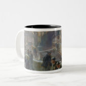 Liverpool-Hafenarbeiter bei Dawn, 1903 Zweifarbige Tasse (Vorderseite Links)