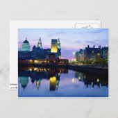 Liverpool in der Nacht, England Postkarte (Vorne/Hinten)
