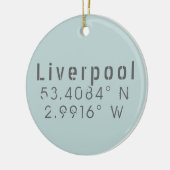 Liverpool Latitude Longitude Keramik Ornament (Links)