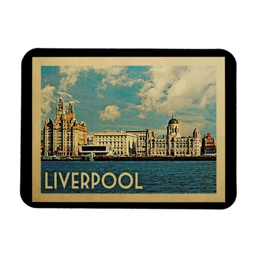 Liverpool Magnet Vintage Travel (Horizontal)