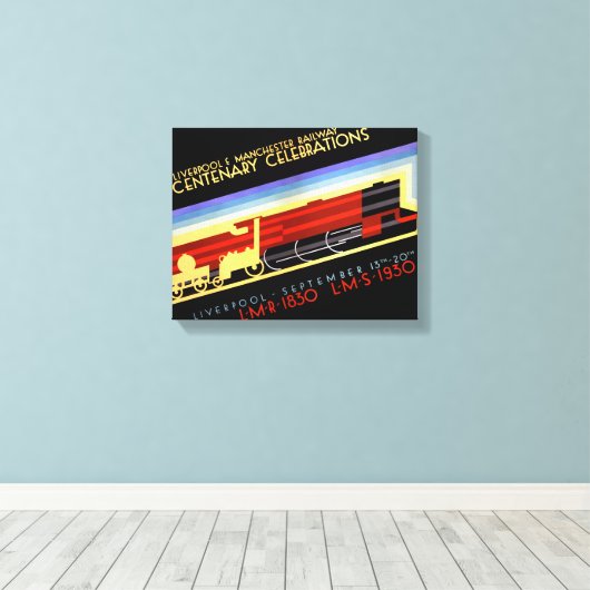 Liverpool Manchester Railvintage Poster Leinwanddruck (Insitu (Holzboden))