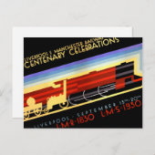 Liverpool Manchester Railvintage Poster Postkarte (Vorne/Hinten)